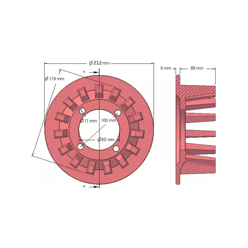 Rouleau n° 52 – rouleau d'entraînement en fonte Ø178 mm, pas 40 mm, pour machines Grimme | OEM Grimme 006.00031 | fabricant KiJ