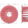 Rouleau n° 55 – rouleau d'entraînement en acier Ø215 mm, pas 40 mm, pour ROPA Euro Tiger | OEM ROPA 252069 | fabricant KiJ