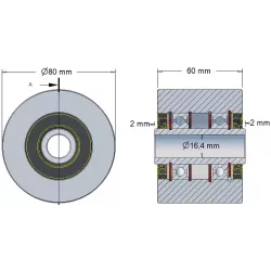 Rouleau n° 58 – rouleau en acier Ø80 mm pour machines Reekie | OEM Reekie RSS1139 | fabricant KiJ