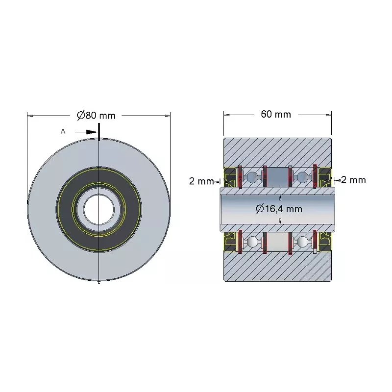 Rouleau n° 58 – rouleau en acier Ø80 mm pour machines Reekie | OEM Reekie RSS1139 | fabricant KiJ