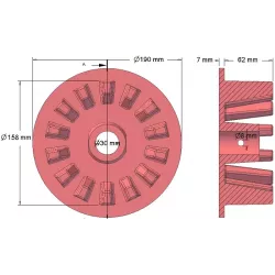 Rouleau n° 76 – rouleau d'entraînement en fonte Ø158 mm | fabricant KiJ