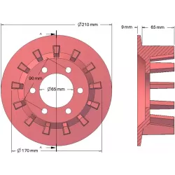 Rouleau n° 78 – rouleau d'entraînement en fonte Ø170 mm, pas 44 mm, pour arracheuse de pommes de terre Bolko Z-643 | fabricant KiJ