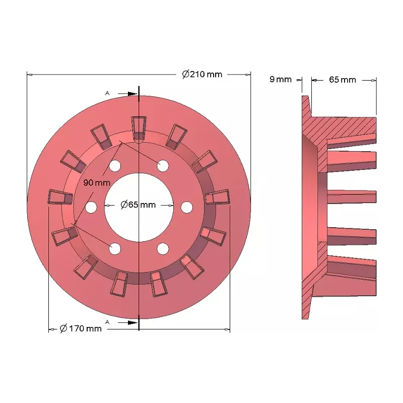 Rouleau n° 78 – rouleau d'entraînement en fonte Ø170 mm, pas 44 mm, pour arracheuse de pommes de terre Bolko Z-643 | fabricant KiJ