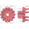 Rouleau n° 79 – rouleau d'entraînement en fonte Ø195 mm, pas 40 mm, pour arracheuse de pommes de terre Anna | OEM Anna 564538002 | fabricant KiJ