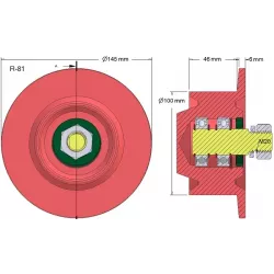 Rouleau n° 81 – rouleau de renvoi en acier Ø100 mm pour arracheuse de pommes de terre Anna Z644 | OEM Anna 564421016 | fabricant KiJ