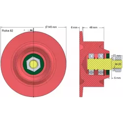 Rouleau n° 82 – rouleau de renvoi Ø100 mm pour arracheuse de pommes de terre Anna Z644 | OEM Anna 5644-21-025, 5644-60-022 | fabricant KiJ