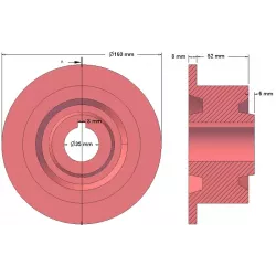 Rouleau n° 88 – rouleau de renvoi Ø118 mm pour arracheuse de pommes de terre Anna Z644 | OEM Anna 5644-51-009 | fabricant KiJ