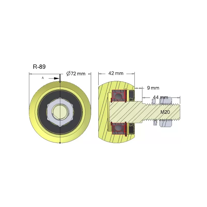 Rouleau n° 89 – rouleau secoueur en fonte Ø72 mm pour arracheuse de pommes de terre Anna Z644 | OEM Anna 5644-51-096 | fabricant KiJ