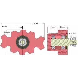 Rouleau n° 91 – rouleau secoueur en fonte pour arracheuse de pommes de terre Anna Z644 | OEM Anna 564438003 | fabricant KiJ