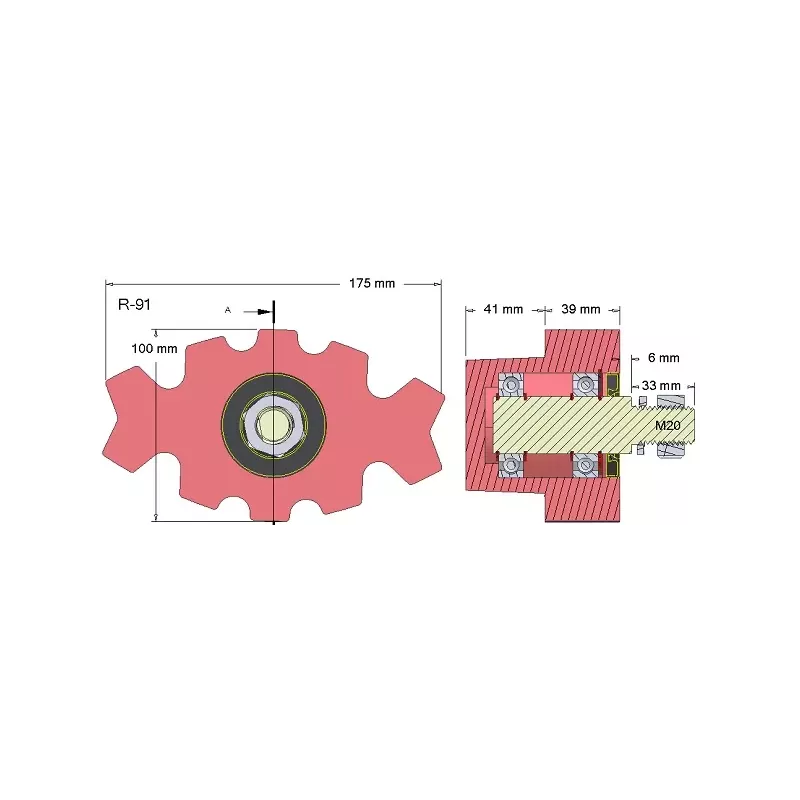 Rouleau n° 91 – rouleau secoueur en fonte pour arracheuse de pommes de terre Anna Z644 | OEM Anna 564438003 | fabricant KiJ