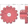 Rouleau n° 95 – rouleau d'entraînement en fonte Ø222 mm, pas 42 mm | fabricant KiJ