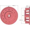 Rouleau n° 103 – rouleau d'entraînement en fonte Ø258 mm, pas 35 mm | fabricant KiJ