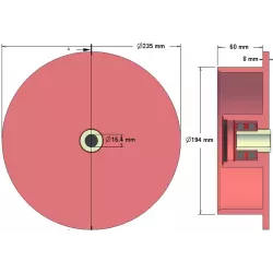 Rouleau n° 116 – rouleau de renvoi en fonte Ø192 mm pour machines Grimme | OEM Grimme 200.42985 | fabricant KiJ