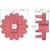 Rouleau n° 123 – rouleau d'entraînement en fonte Ø176 mm, pas 42 mm, pour arracheuse de pommes de terre Anna Z644 | OEM Anna 564438002 | fabricant KiJ