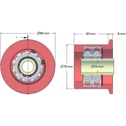 Rouleau n° 124 – rouleau de renvoi en acier Ø78 mm | fabricant KiJ