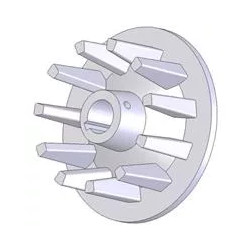 Rouleau n° 131 – rouleau d'entraînement en fonte Ø145 mm, pas 44 mm, pour machines Grimme | OEM Grimme 006.00077, 006.00076 | fabricant KiJ