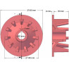 Rouleau n° 131 – rouleau d'entraînement en fonte Ø145 mm, pas 44 mm, pour machines Grimme | OEM Grimme 006.00077, 006.00076 | fabricant KiJ