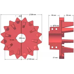 Rouleau n° 142 – rouleau d'entraînement en fonte Ø180 mm, pas 40 mm | fabricant KiJ
