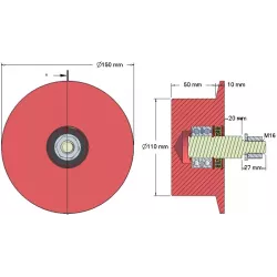 Rouleau n° 144 – rouleau de renvoi en fonte Ø110 mm | OEM 6.33.00-2 | fabricant KiJ