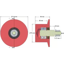 Rouleau n° 145 – rouleau de renvoi en fonte Ø75 mm | OEM 6.32.00-2 | fabricant KiJ