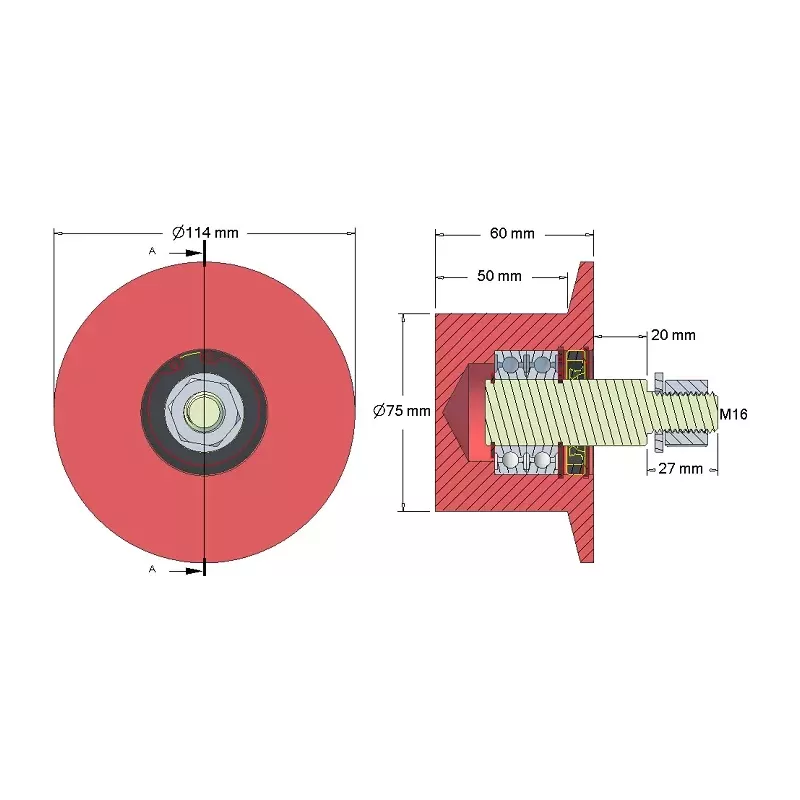 Rouleau n° 145 – rouleau de renvoi en fonte Ø75 mm | OEM 6.32.00-2 | fabricant KiJ