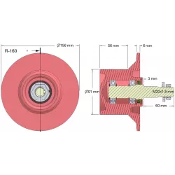 Rouleau n° 160 – rouleau de renvoi en fonte Ø91 mm | fabricant KiJ