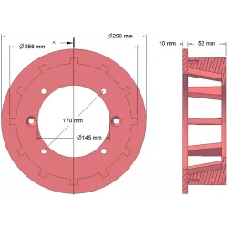 Rouleau n° 170 – rouleau d'entraînement en fonte Ø251 mm, pas 35 mm | fabricant KiJ