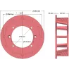 Rouleau n° 170 – rouleau d'entraînement en fonte Ø251 mm, pas 35 mm | fabricant KiJ