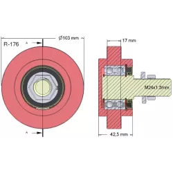 Rouleau n° 176 – rouleau porteur | OEM 036241/1 | fabricant KiJ