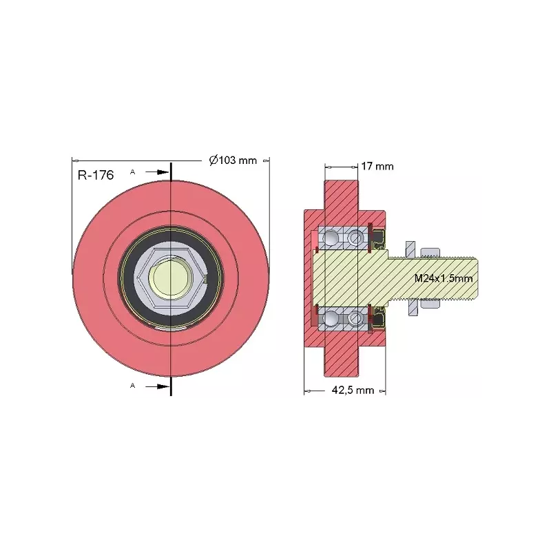 Rouleau n° 176 – rouleau porteur | OEM 036241/1 | fabricant KiJ