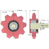 Rouleau n° 178 – roue dentée en fonte Ø123 mm | OEM 036240/1 | fabricant KiJ
