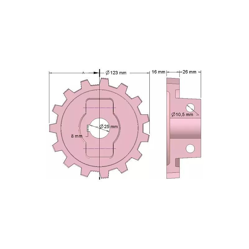 Rouleau n° 201 – rouleau en fonte Ø124 mm | OEM 5642-63-050, 5642-63-049, 000.10.009.00 | fabricant KiJ