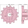 Rouleau n° 201 – rouleau en fonte Ø124 mm | OEM 5642-63-050, 5642-63-049, 000.10.009.00 | fabricant KiJ