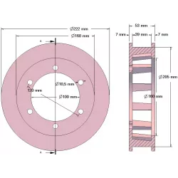 Rouleau n° 206 – rouleau d'entraînement en fonte Ø205 mm, pas 50 mm, pour machines Pomac | fabricant KiJ