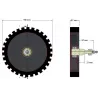 Rouleau n° 4 – rouleau tire-fanes en acier-caoutchouc Ø195 mm pour machines Grimme | OEM Grimme 200.05168 | fabricant KiJ