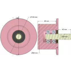 Rouleau n° 292 – rouleau porteur en acier Ø90 mm pour machines Dewulf | OEM Dewulf 2660004B | fabricant KiJ