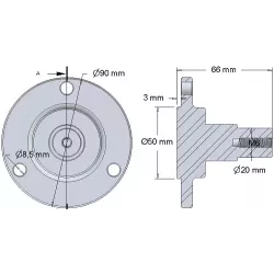 Rouleau n° 300 – moyeu de rouleau en acier Ø50 mm pour machines Dewulf | OEM Dewulf 7010914 | fabricant KiJ