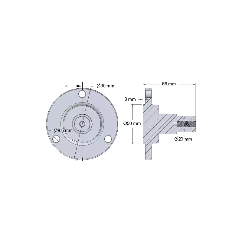 Rouleau n° 300 – moyeu de rouleau en acier Ø50 mm pour machines Dewulf | OEM Dewulf 7010914 | fabricant KiJ