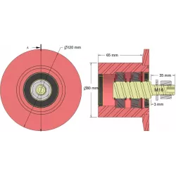 Rouleau n° 316 – rouleau de renvoi en acier Ø80 mm pour machines Guaresi | OEM Guaresi P7755190000 | fabricant KiJ