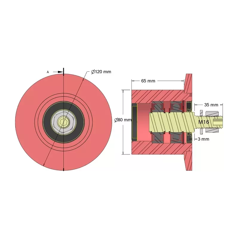 Rouleau n° 316 – rouleau de renvoi en acier Ø80 mm pour machines Guaresi | OEM Guaresi P7755190000 | fabricant KiJ