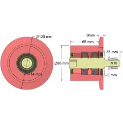 Rouleau n° 316a – rouleau de renvoi en acier Ø80 mm pour machines Guaresi | OEM Guaresi P7755190000 | fabricant KiJ
