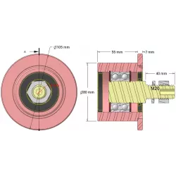 Rouleau n° 323 – rouleau de renvoi en acier Ø80 mm pour machines Sandei | OEM Sandei D0020 | fabricant KiJ