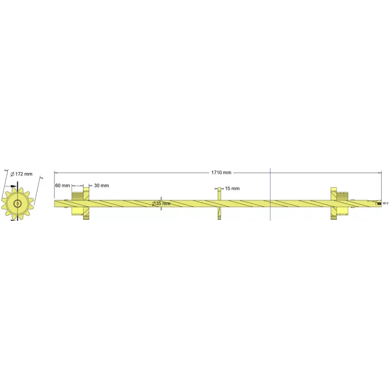 Rouleau n° 336 – rouleau Ø174 mm, pas 32 mm | fabricant KiJ