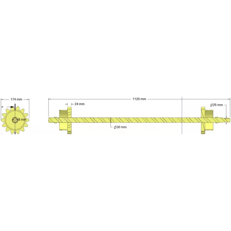 Rouleau n° 338 – rouleau Ø174 mm, pas 32 mm | fabricant KiJ