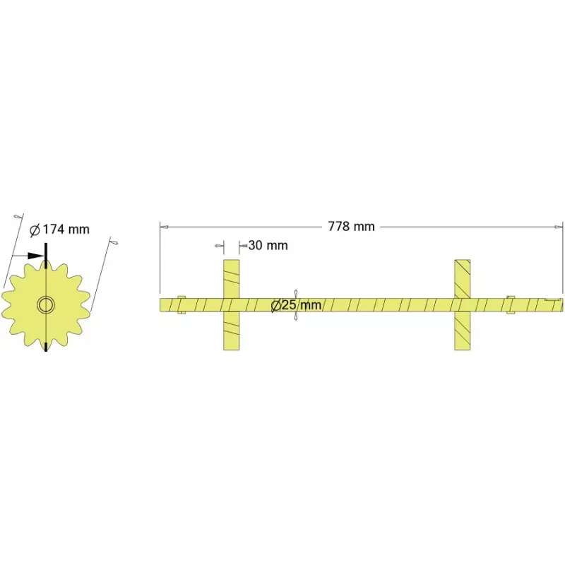 Rouleau n° 342 – rouleau Ø174 mm, pas 32 mm | fabricant KiJ