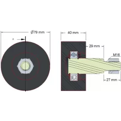 Rouleau n° 147 – rouleau en caoutchouc Ø80 mm pour machines Amac | OEM Amac 10.39.00 | fabricant KiJ