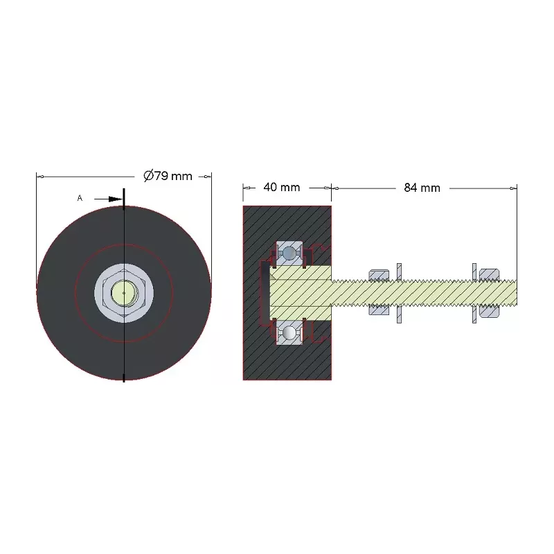 Rouleau n° 180 – rouleau en caoutchouc Ø80 mm | fabricant KiJ