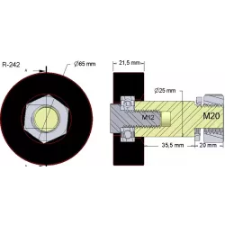 Rouleau n° 242 – rouleau porteur en caoutchouc pour machines Wuhlmaus | OEM Wuhlmaus 000.03.016.00 | fabricant KiJ