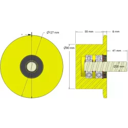 Rouleau n° 289 – rouleau porteur en plastique Ø90 mm pour machines Dewulf | OEM Dewulf 2660012A | fabricant KiJ
