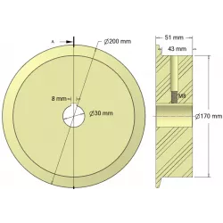 Rouleau n° 303 – rouleau d'entraînement en plastique Ø170 mm pour machines Ploeger | OEM Ploeger 2660222 | fabricant KiJ